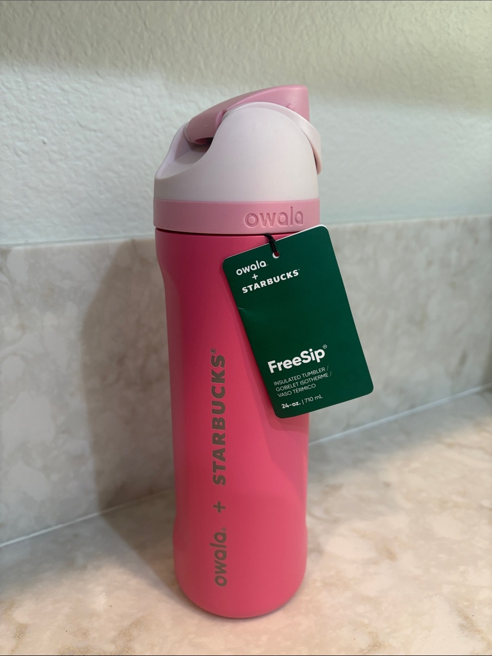 Owala + Starbucks Pink Water Bottle 24oz - Picture 3 of 3